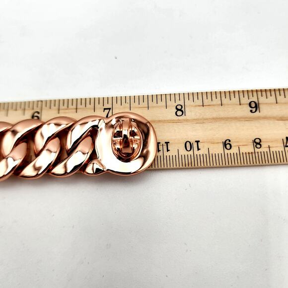 MARC BY MARC JACOBS Katie Turn Lock Rose Gold Bracelet 7.5" - Picture 9 of 14